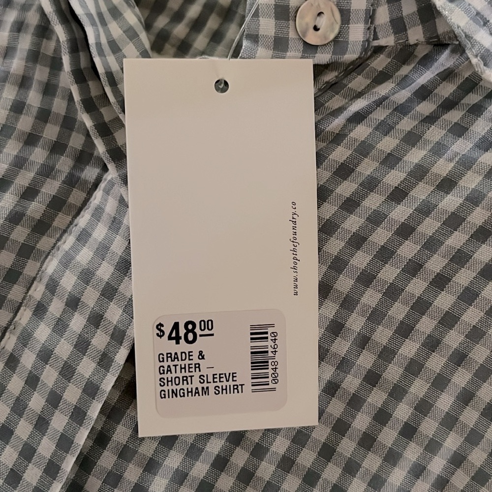Grade and Gather Blue Checkered Casual Button Down Shirt - Picture 6 of 6
